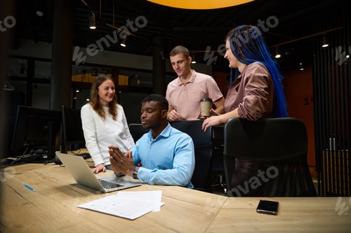 Preview: African American man pressing hands in pray and sending annual report