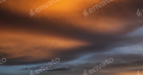 Preview: Dramatic Panoramic View of a cloudscape during a dark and colorful sunset