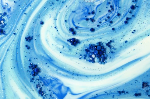 Preview: Abstract Blue Background with Color Bubbles