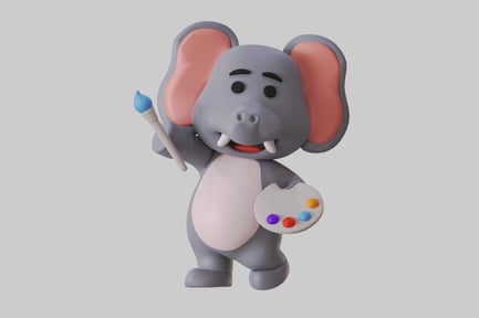 Preview: Cartoon elephant artist