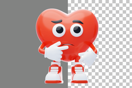 Preview: Confused Heart Character 3D Illustration