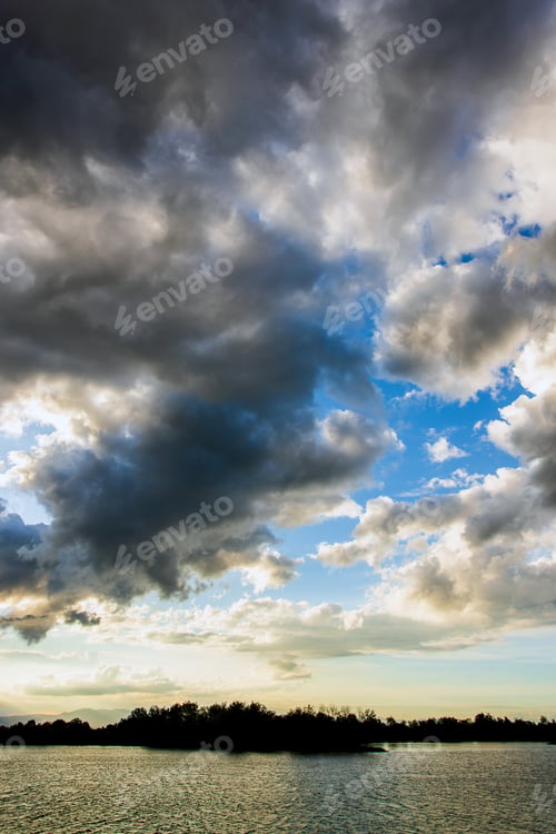 Preview: colorful dramatic sky with cloud at sunset