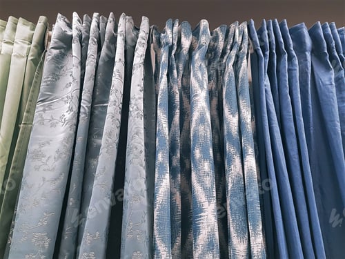 Preview: Low Angle View of Various Designs of Curtains