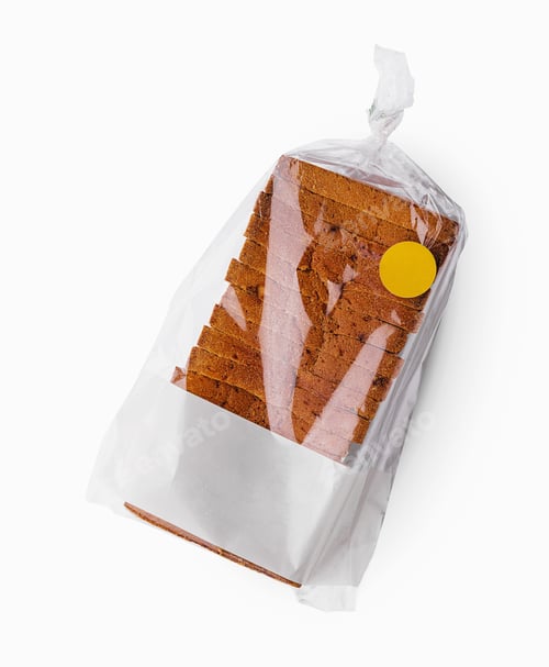 Preview: close up of white sliced toast bread on white