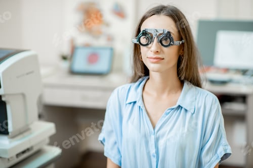 Preview: Young woman checking vision