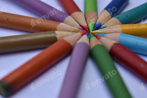 Preview: Closeup shot of colorful pencils