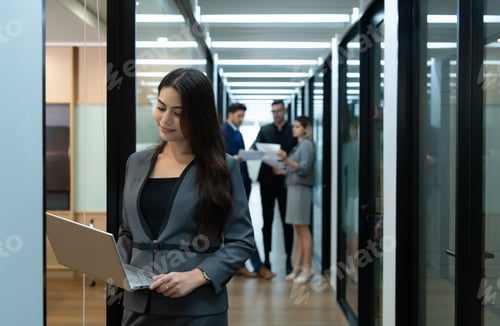 Preview: New business group person in the corridor of the conference room