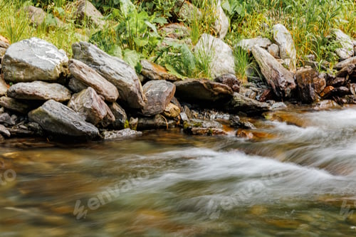 Preview: Mountain Stream Long Exposure Embracing the Beauty of Flowing Water in Nature