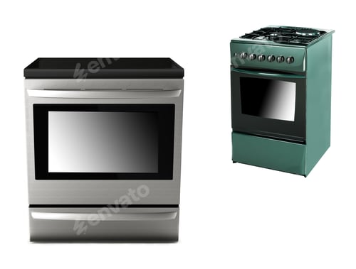 Preview: gas-stove with electric cooker isolated