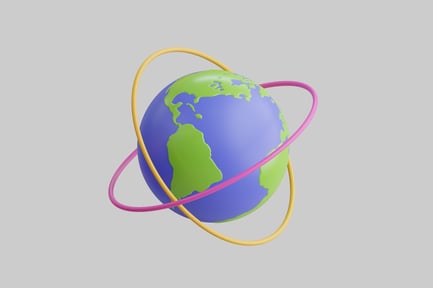 Preview: Globe with orbital rings