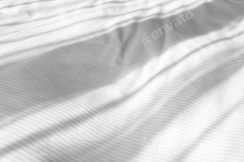 Preview: Bed with Shadow Window Pattern Overlay on White Cotton Bed Sheet fabric texture