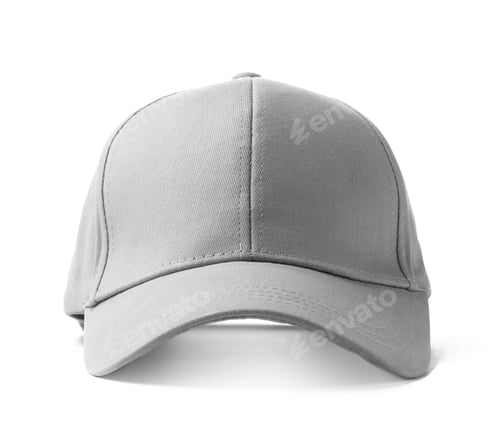 Preview: Gray Baseball Cap on White Background