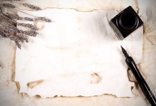Preview: Old Wrinkled Paper For Records Lies On The Table