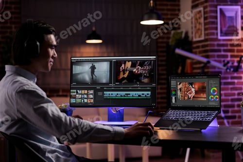 Preview: Young videographer working on video production