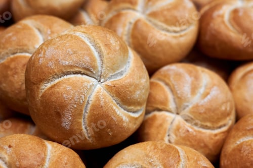 Preview: Closeup shot of a stack of fresh homemade buns