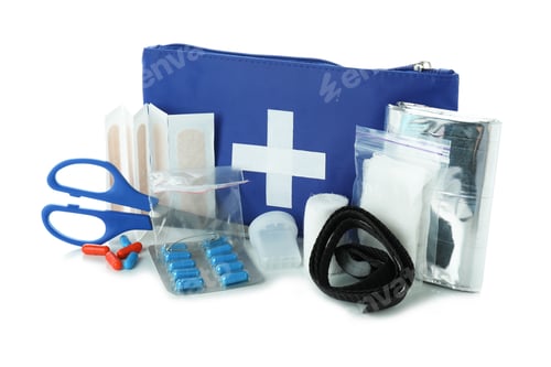 Preview: First aid medical kit isolated on white background
