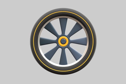 Preview: Wheelchair wheel with gray spokes