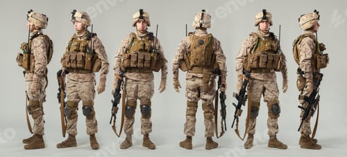 Preview: Military personnel in tactical gear showcase different perspectives and readiness
