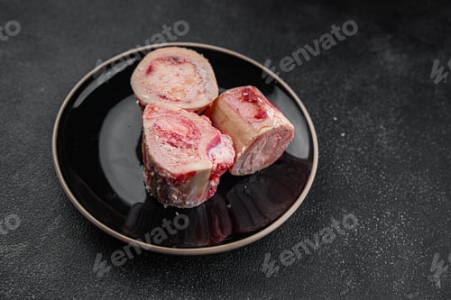 Preview: raw bone food fresh bone marrow healthy eating cooking appetizer meal food snack on the table