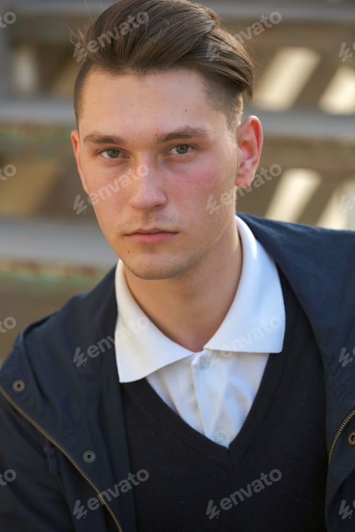 Preview: Hipster guy walking down the street, urban style