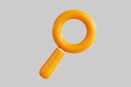 Preview: Bright orange magnifying glass