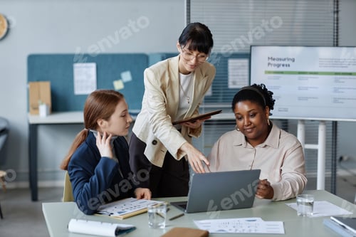 Preview: Business Ladies Using Laptop during Meeting