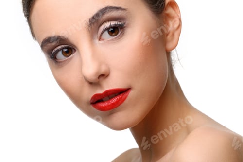 Preview: Elegant Young Woman with Red Lipstick