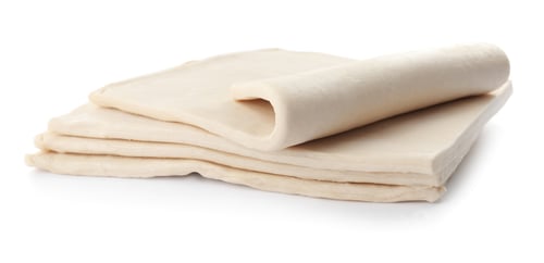Preview: Fresh raw dough on white background