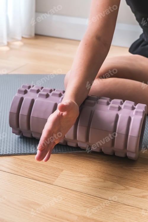 Preview: Sports fit home.Girl goes sports, fitness, yoga, meditative breathing practices.Meditation, relaxati