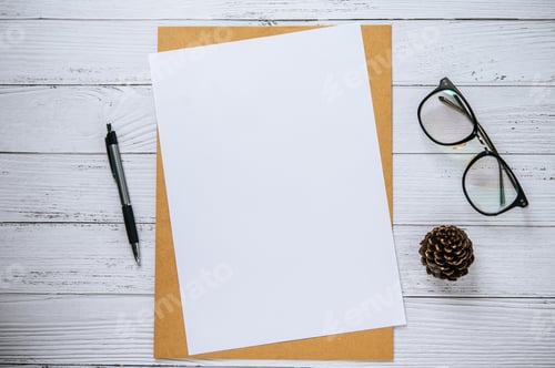 Preview: Mockup card with invitation card with Gift shop on white background