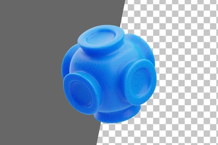 Preview: Plastic Resin Abstract Blue Geometric Cube 3D Icon