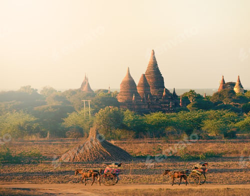 Preview: Bagan Myanmar Horse Buggies and Buddhist temples