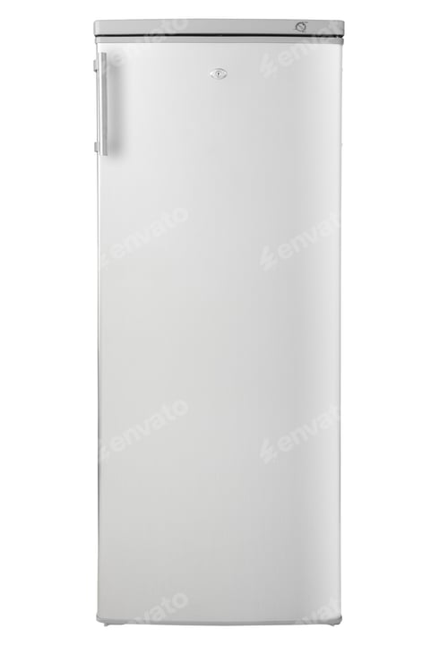 Preview: Vertical shot of refrigerator on white background