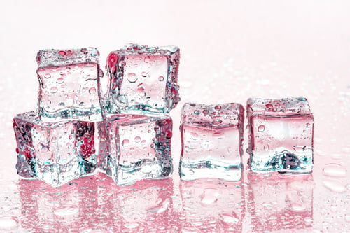 Preview: Ice cubes on pink background