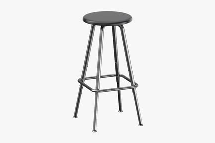 Preview: Black and Silver Stool with Four Legs