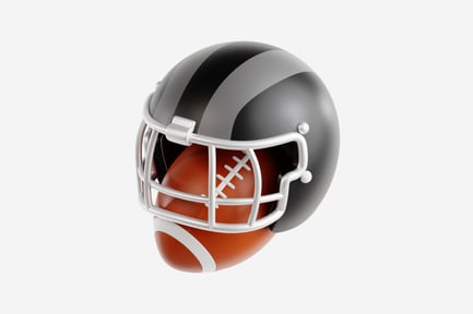 Preview: American Football Helmet and Ball 3D