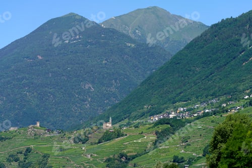 Preview: Landscape along the Sentiero della Valtellina, Italy, from the cycleway