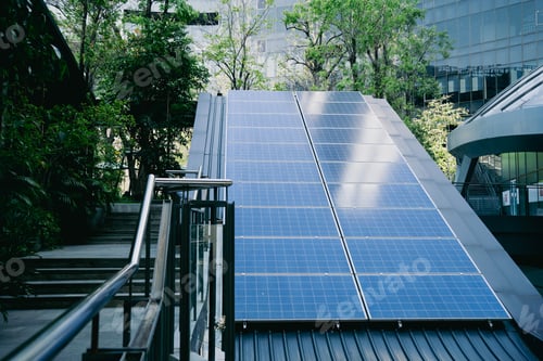 Preview: Solar panels on the roof solar panel roof View of the solar panel. renewable energy