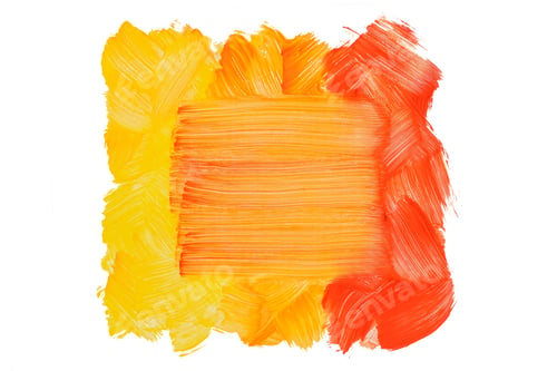 Preview: Action painting frame mockup. Abstract Hand-painted yellow and orange art background. Multicolored