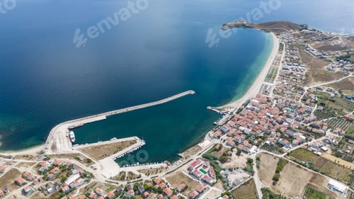 Preview: Aerial view of Avsa island, Turkey. Avsa Island view from sea in Turkey.