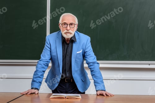 Preview: senior lecturer leaning on table and looking away