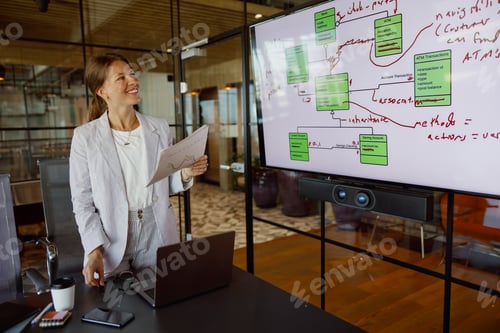 Preview: A woman is working indoors