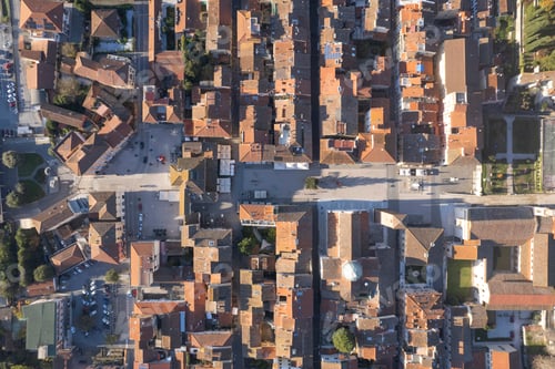 Preview: Aerial view of the square of Pietrasanta Versilia Italy