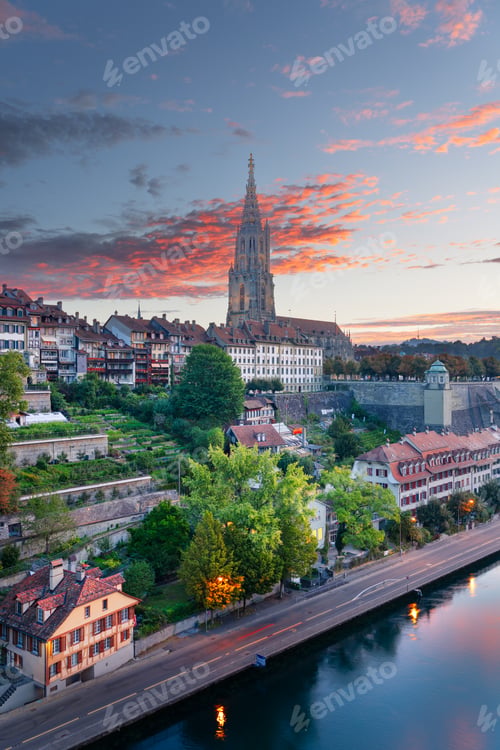 Preview: Bern, Switzerland on the Aare River in the Morning