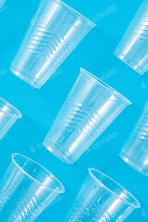 Preview: Disposable waste plastic cups pattern