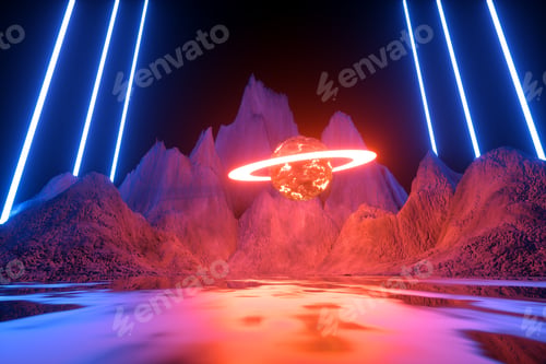 Preview: Modern futuristic neon abstract background