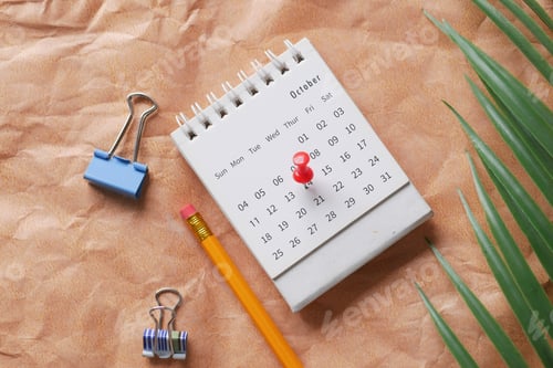 Preview: deadline concept with red mark on calendar date