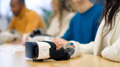 Preview: Close view of VR glasses and controllers