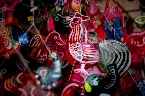 Preview: Lanterns hanging on a stand in the streets of Malaysia during Mid Autumn Festival