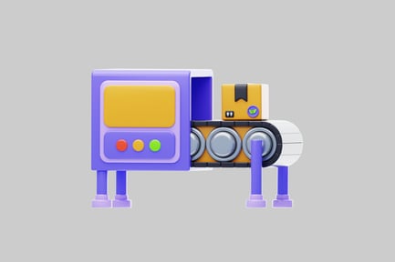 Preview: Conveyor belt with box